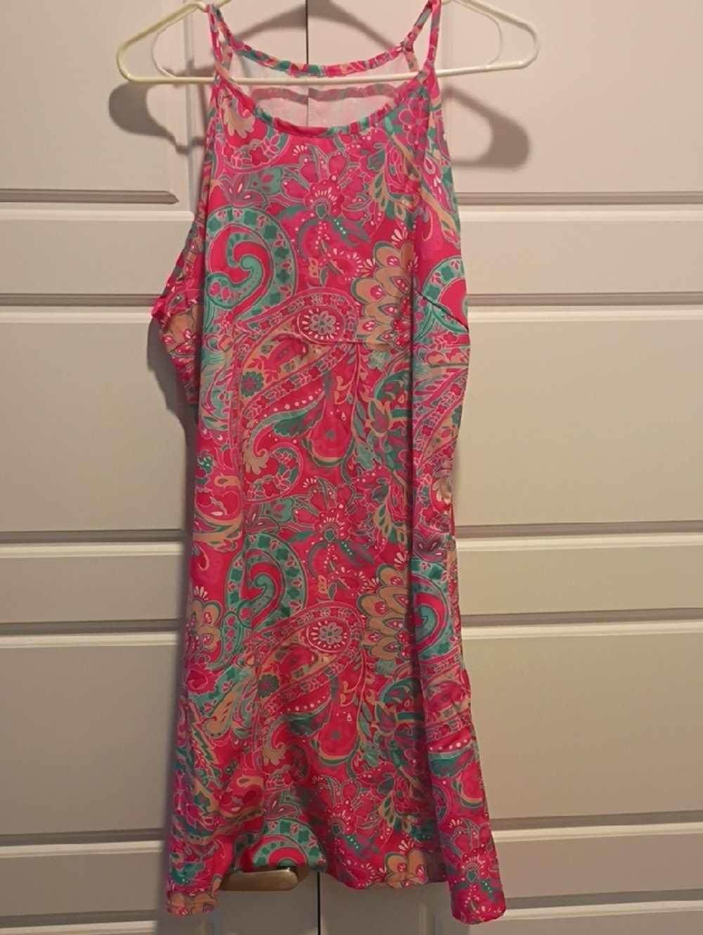 Women's Bright Pink Paisley Summer Dress